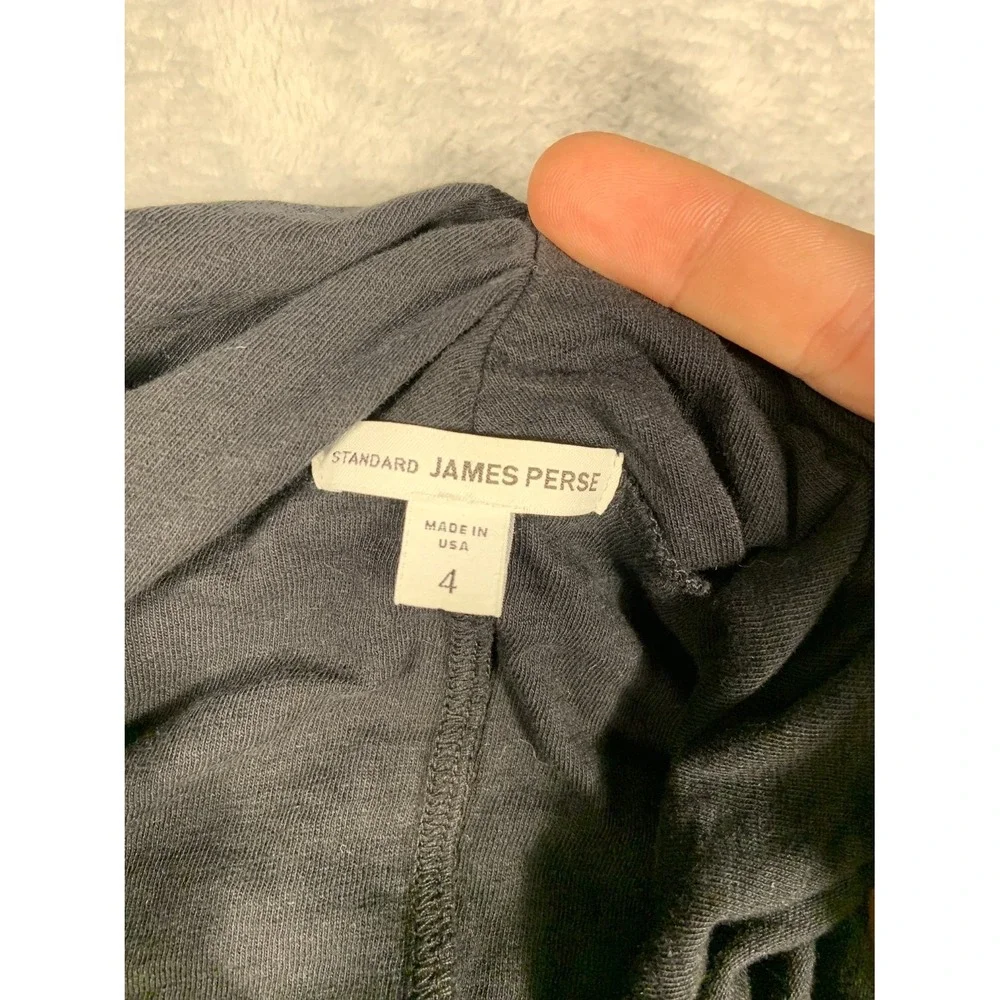James Perse Cardigan Womens Size 4 Black Long Sleeve USA Cotton